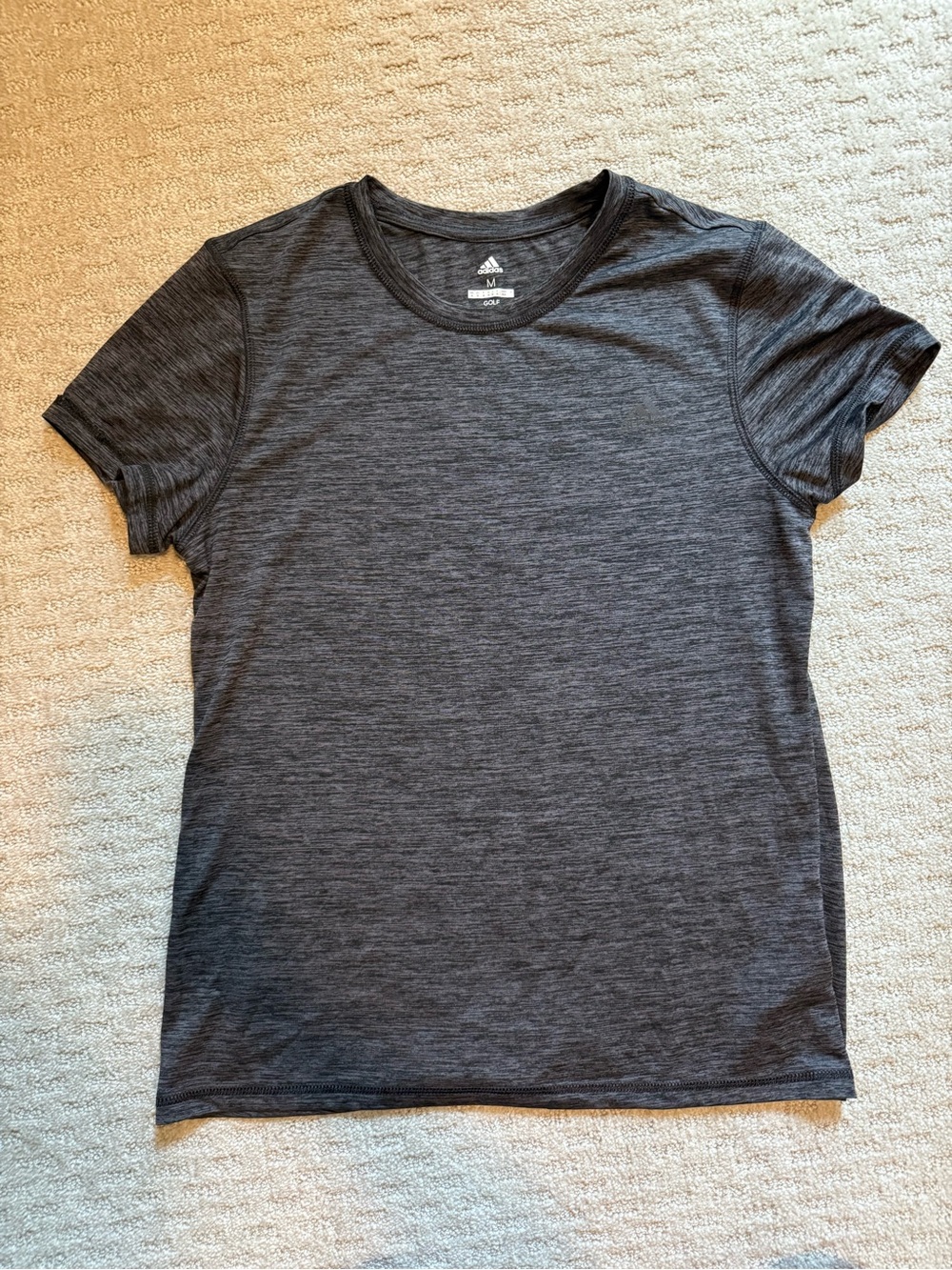 Adidas Womens Short-Sleeve Heathered Gray Tee